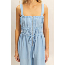 Load image into Gallery viewer, Square Neck Zip Up Sleeveless Jumpsuit