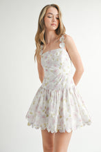Load image into Gallery viewer, Floral Print Poplin Scallop Hem Mini Dress