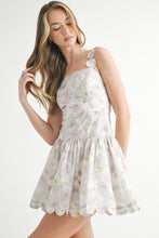 Load image into Gallery viewer, Floral Print Poplin Scallop Hem Mini Dress
