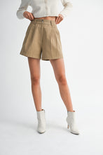 Load image into Gallery viewer, Twill High Waist Pleated Shorts