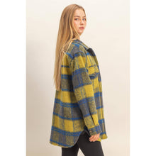 Load image into Gallery viewer, Fuzzy Mohair-Like Plaid Shacket