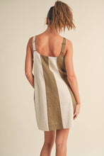 Load image into Gallery viewer, Color block linen mini dress