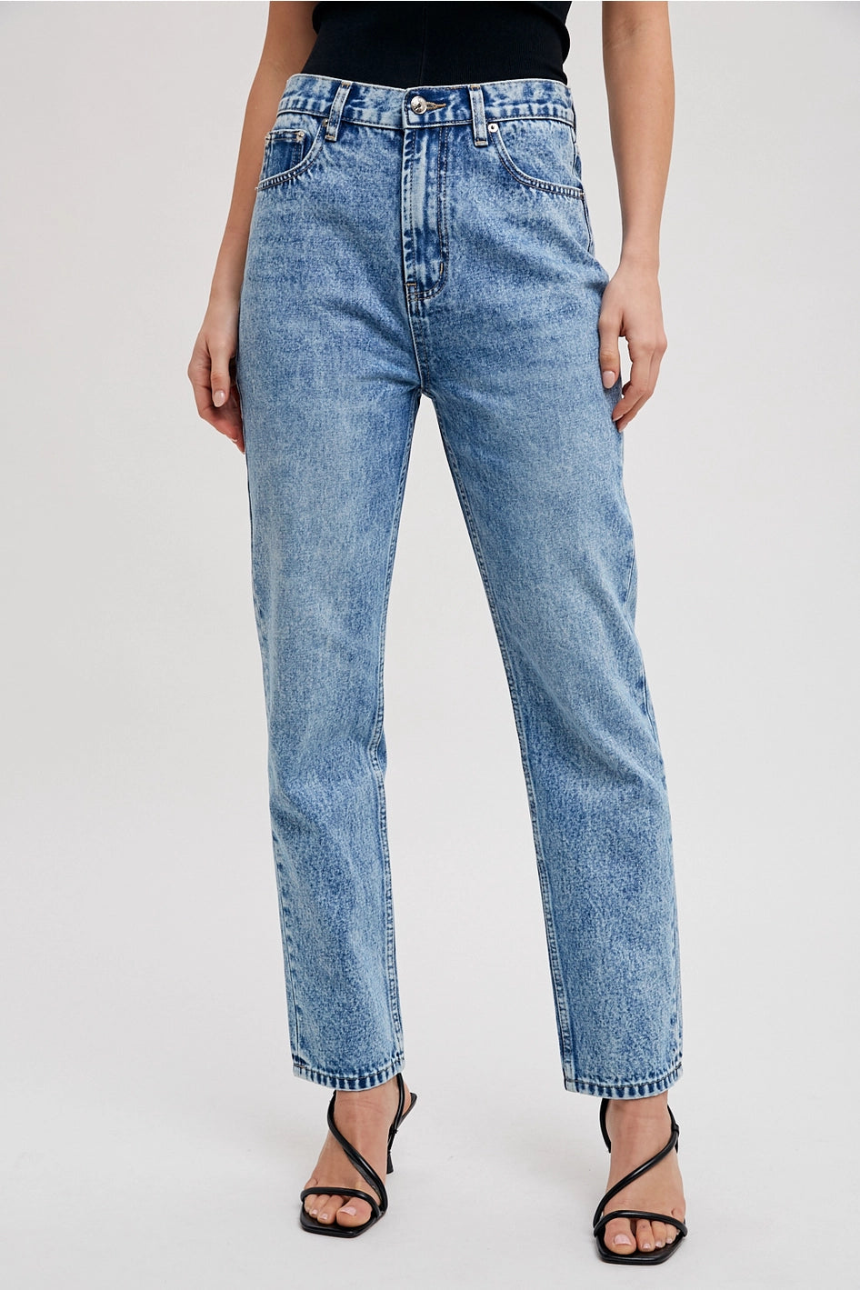 Denim High-Rise Straight Leg Jeans