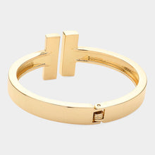 Load image into Gallery viewer, T Bar Hinged Bangle Bracelet

