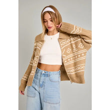 Load image into Gallery viewer, Aztec Zip Up Sweater Jacket
