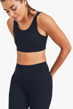 Load image into Gallery viewer, tactel lycra high impact sports bra (black)

