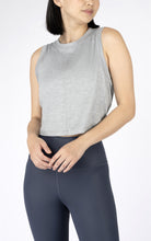 Load image into Gallery viewer, open back crop top (heather grey)
