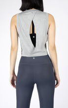 Load image into Gallery viewer, open back crop top (heather grey)
