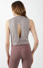 Load image into Gallery viewer, open back crop top (heather mocha)
