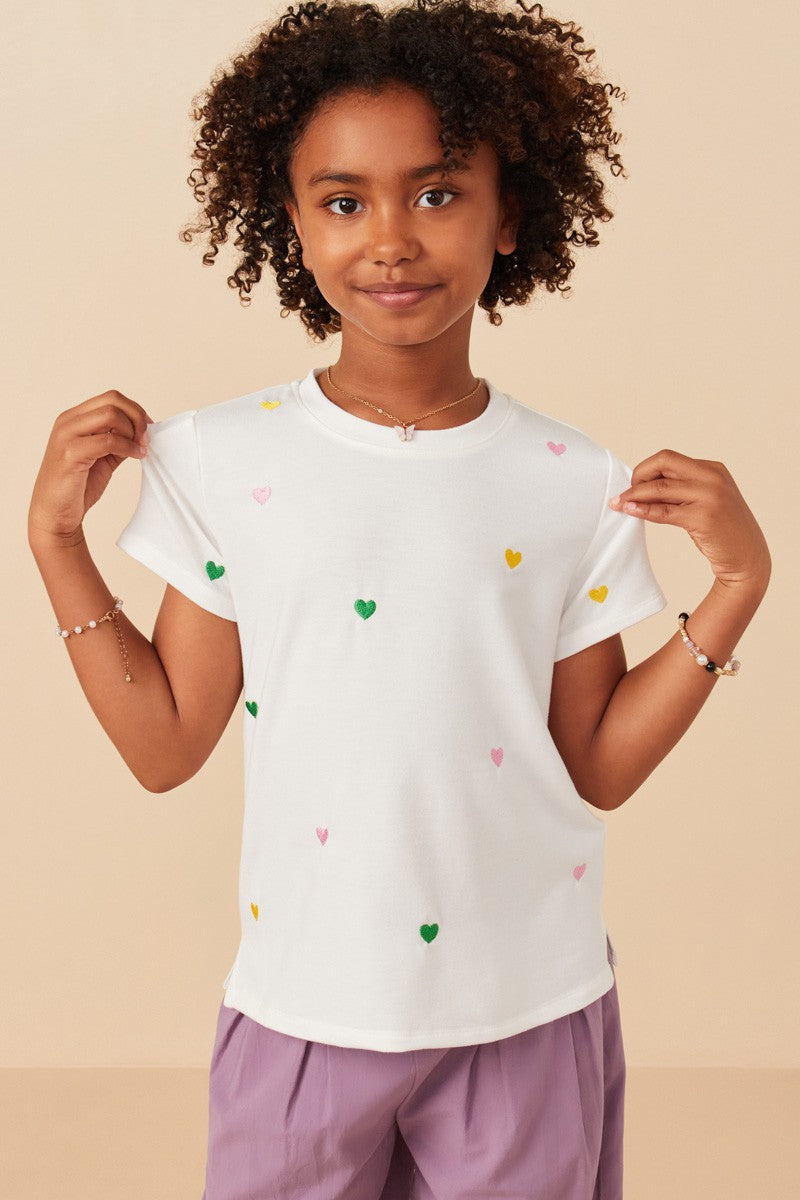 embroidered heart t-shirt