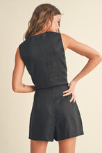 Load image into Gallery viewer, black linen vest

