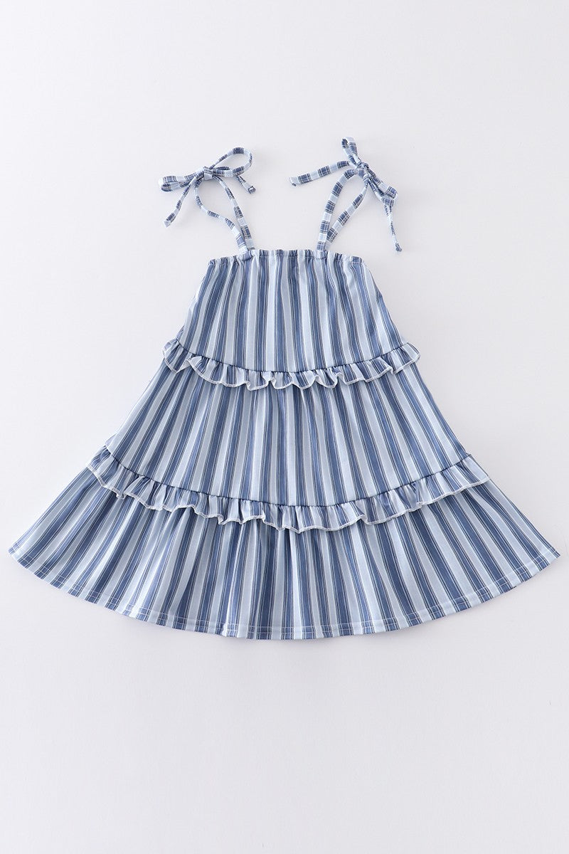 striped blue dress