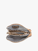 Load image into Gallery viewer, M013LP Riley Leopard 3 Compartment Crossbody/Wristlet
