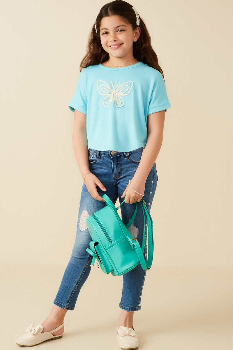 embroidered butterfly t-shirt