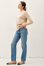 Load image into Gallery viewer, Thin Double Striped Mock Neck Sweater
