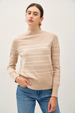 Load image into Gallery viewer, Thin Double Striped Mock Neck Sweater
