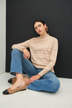 Load image into Gallery viewer, Thin Double Striped Mock Neck Sweater
