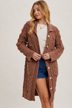 Load image into Gallery viewer, Button Down Cable Knit Sweater Cardigan
