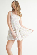 Load image into Gallery viewer, Floral Print Poplin Scallop Hem Mini Dress
