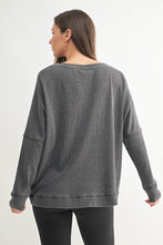 Load image into Gallery viewer, Waffle Ribbed Roundneck Pullover
