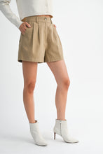 Load image into Gallery viewer, Twill High Waist Pleated Shorts
