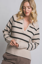 Load image into Gallery viewer, Striped Collared Sweater
