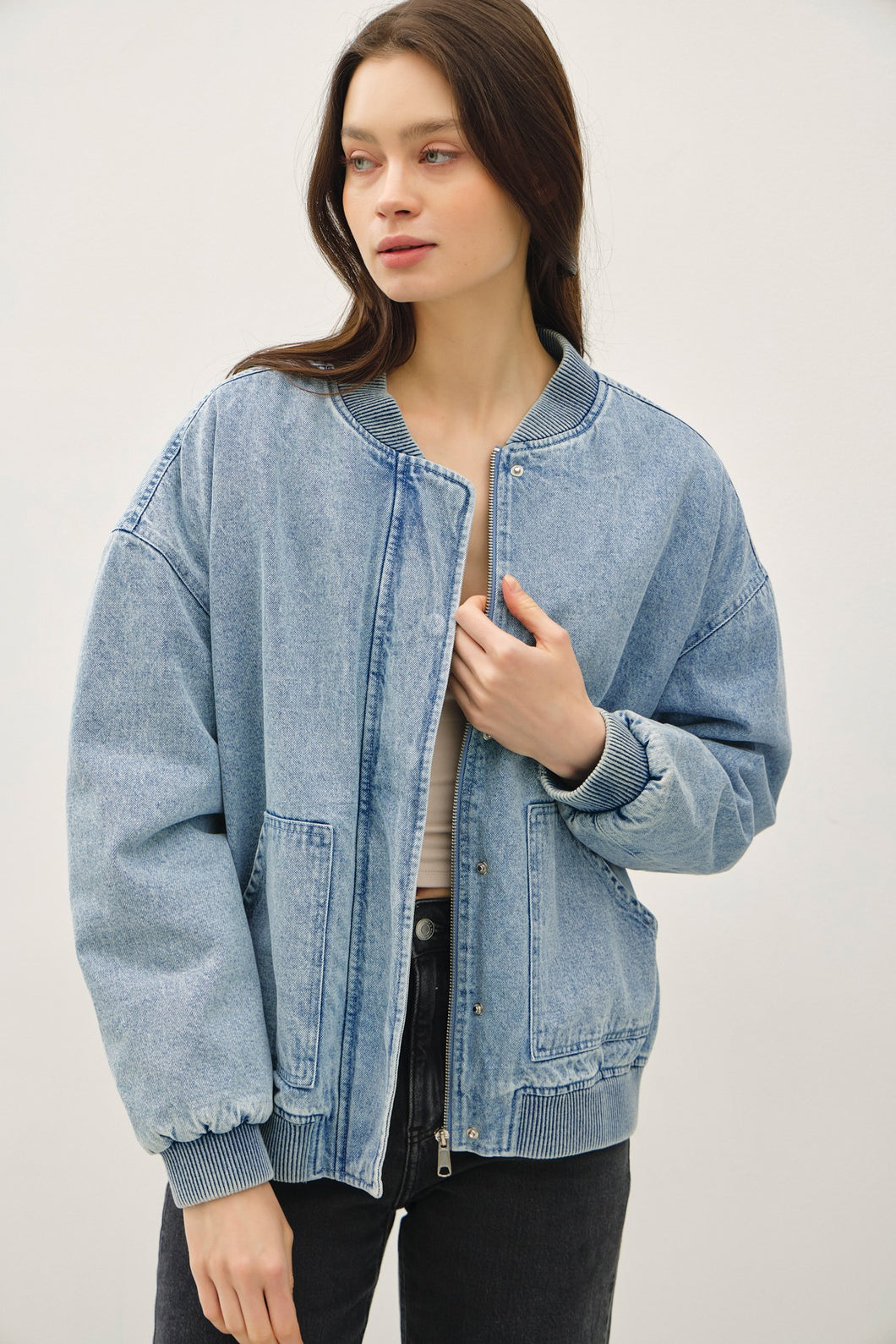 denim bomber