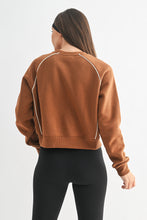 Load image into Gallery viewer, Pipedfleece Cotton Blend Crewneck Sweater
