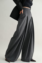 Load image into Gallery viewer, High Waisted Wide Leg Pleated Trouser Pants
