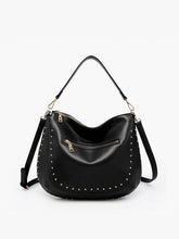 Load image into Gallery viewer, Aurelia Studded Hobo w/ Crossbody Strap
