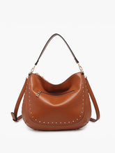 Load image into Gallery viewer, Aurelia Studded Hobo w/ Crossbody Strap
