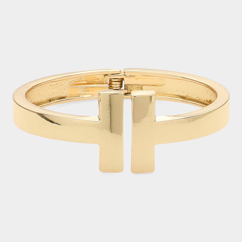 T Bar Hinged Bangle Bracelet