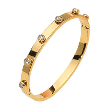 Load image into Gallery viewer, Stone Bezel Around Hinged Bangle Bracelet

