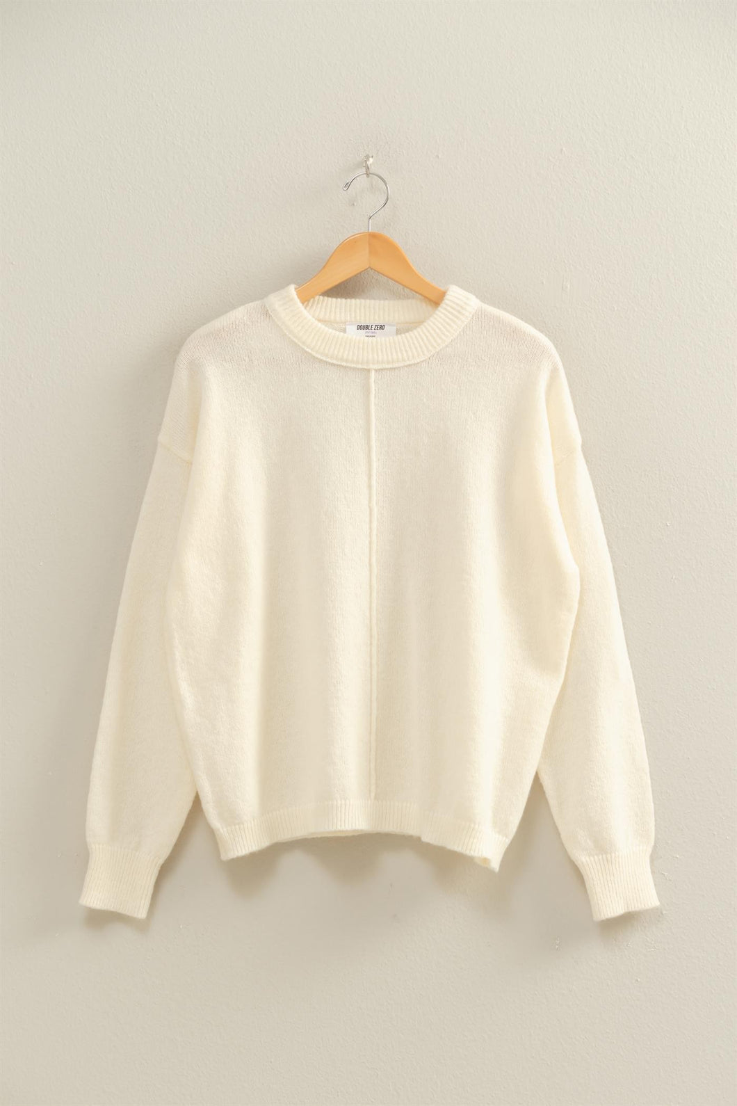 Front Seam Crew Neck Sweater