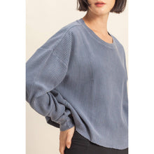 Load image into Gallery viewer, Mineral Washed Waffle Long Sleeve Top
