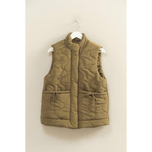 Load image into Gallery viewer, Wave Quilted Ribbon Tie Detailed Puffer Vest
