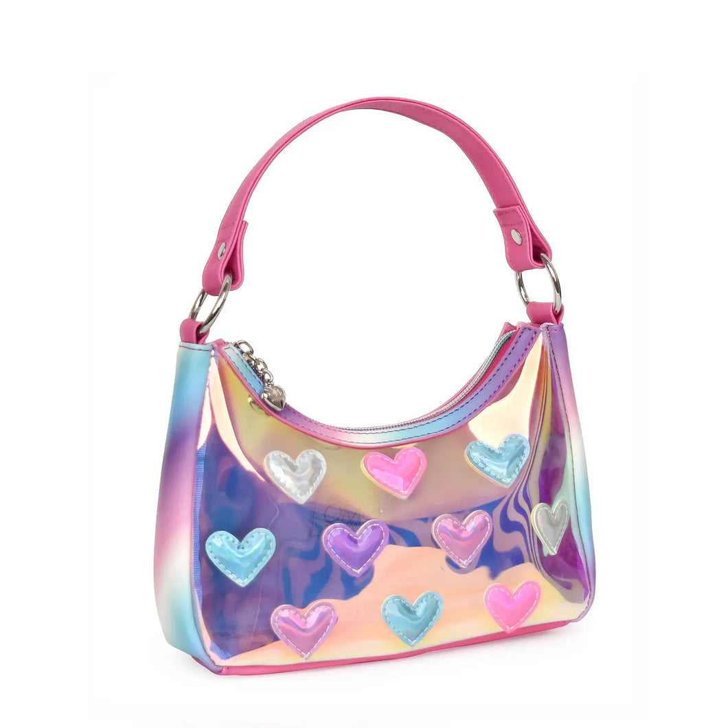 metallic heart purse