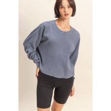 Load image into Gallery viewer, Mineral Washed Waffle Long Sleeve Top
