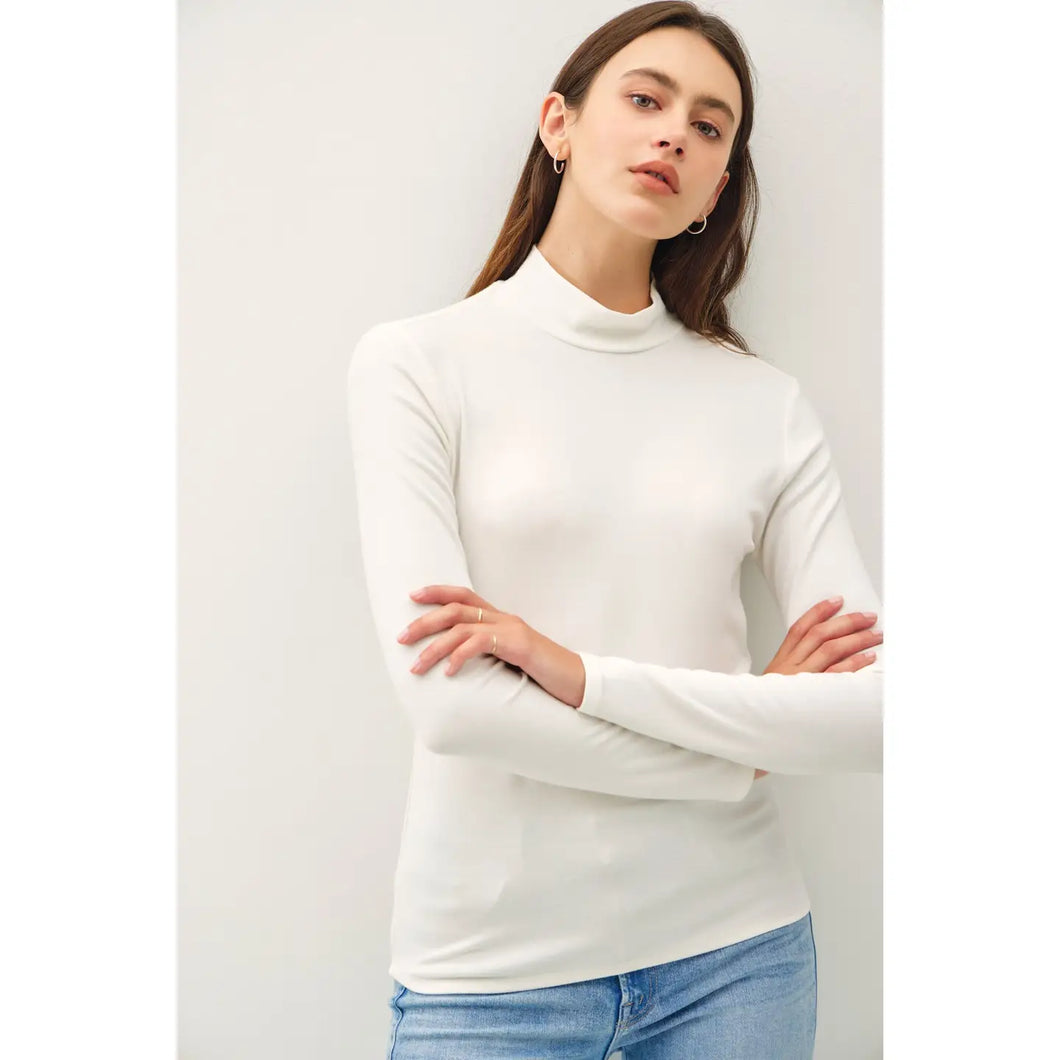 Turtle neck knit top (Ivory)