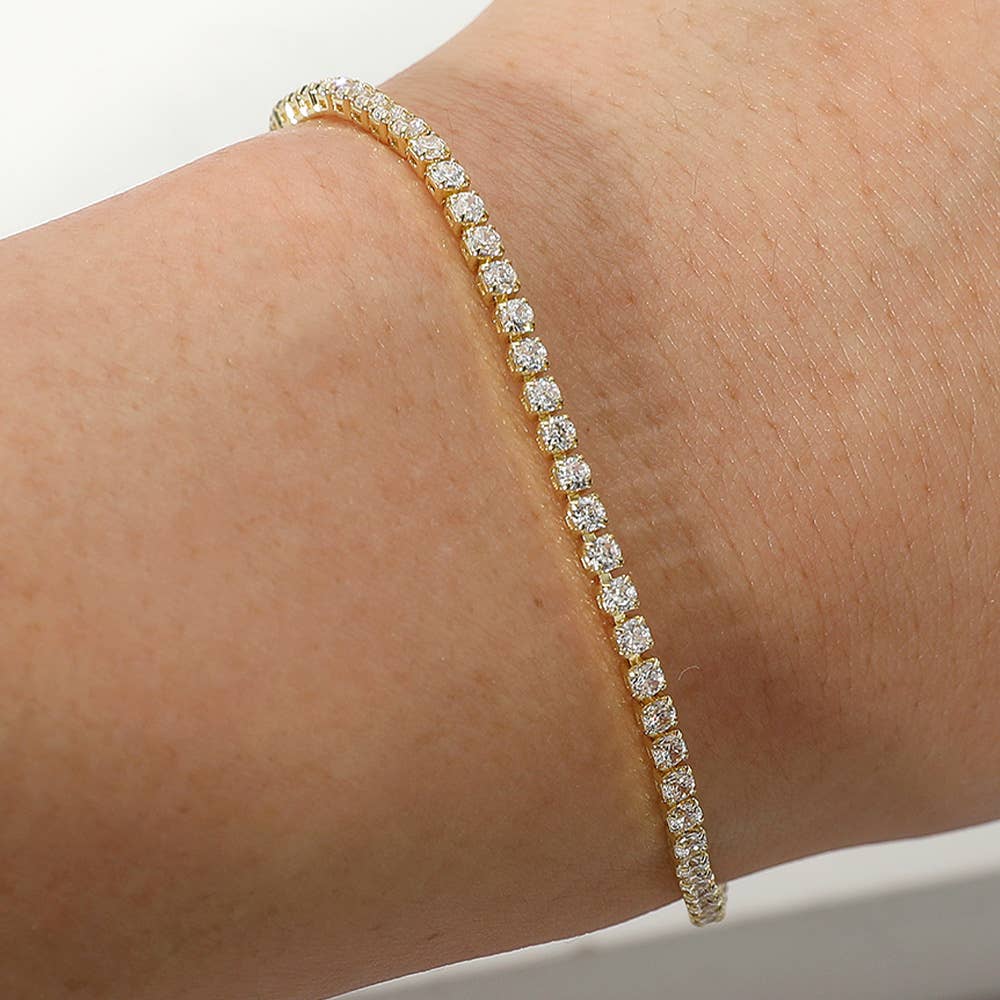 Stainless Steel Round CZ Tennis bracelet