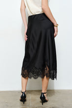 Load image into Gallery viewer, Silky Lace Hem Midi Skirt
