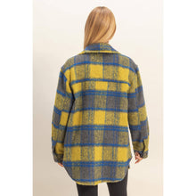 Load image into Gallery viewer, Fuzzy Mohair-Like Plaid Shacket

