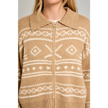 Load image into Gallery viewer, Aztec Zip Up Sweater Jacket
