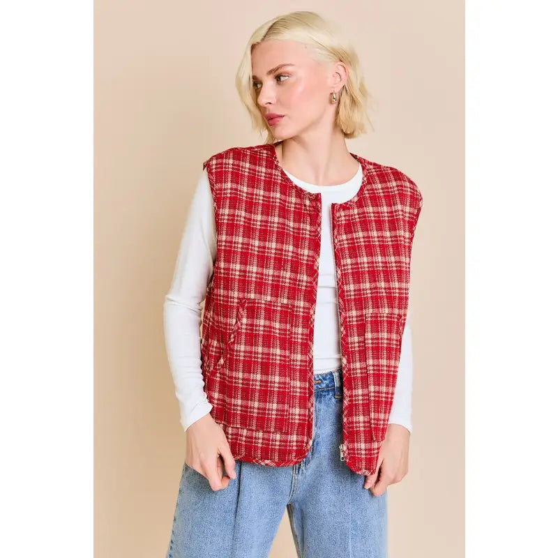 plaid vest