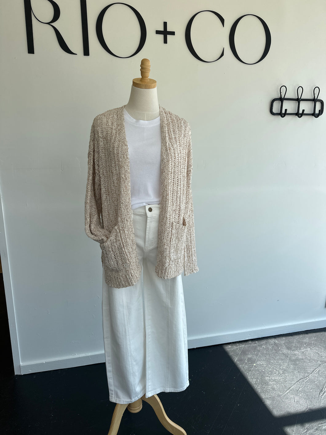 Crochet knit cardigan