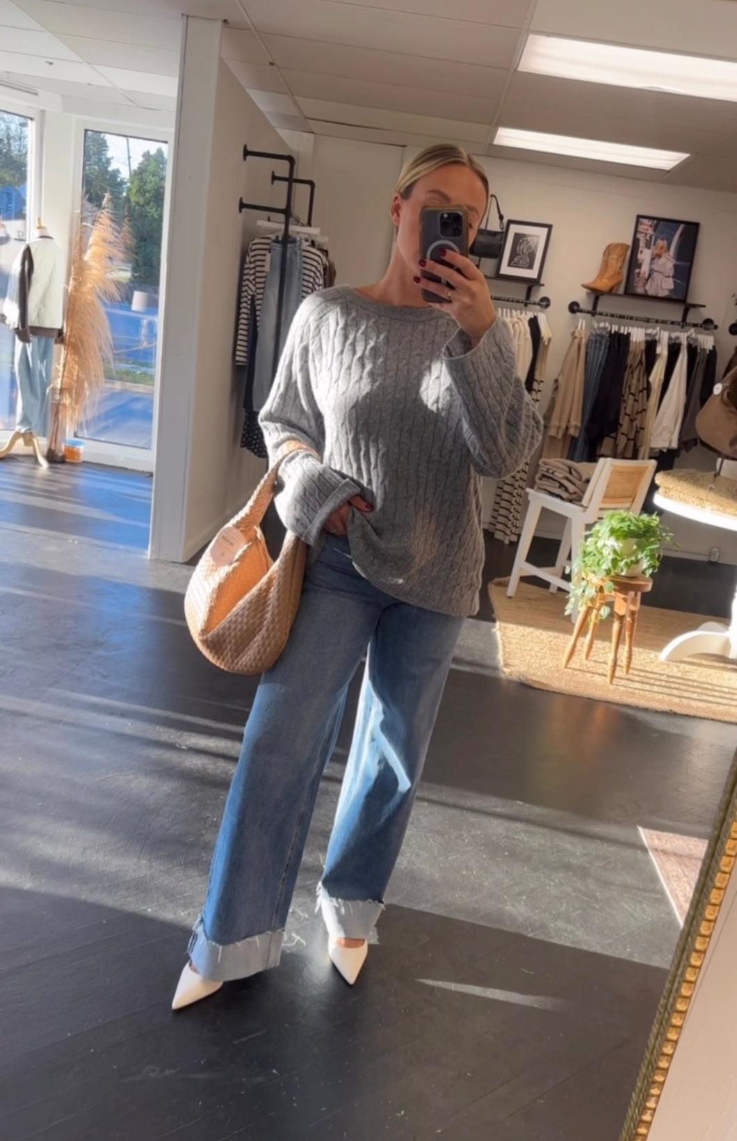 Cable knit sweatshirt