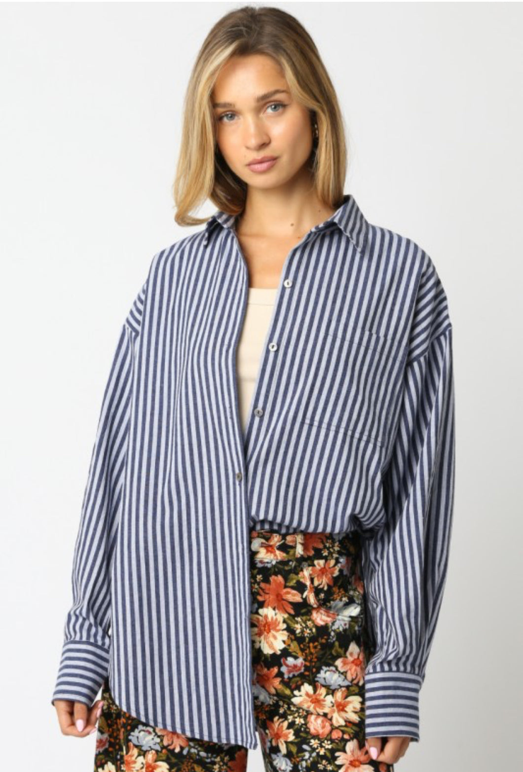 Harper Striped Oversized Shirt