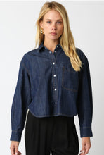 Load image into Gallery viewer, Avery Cropped Denim Shirt
