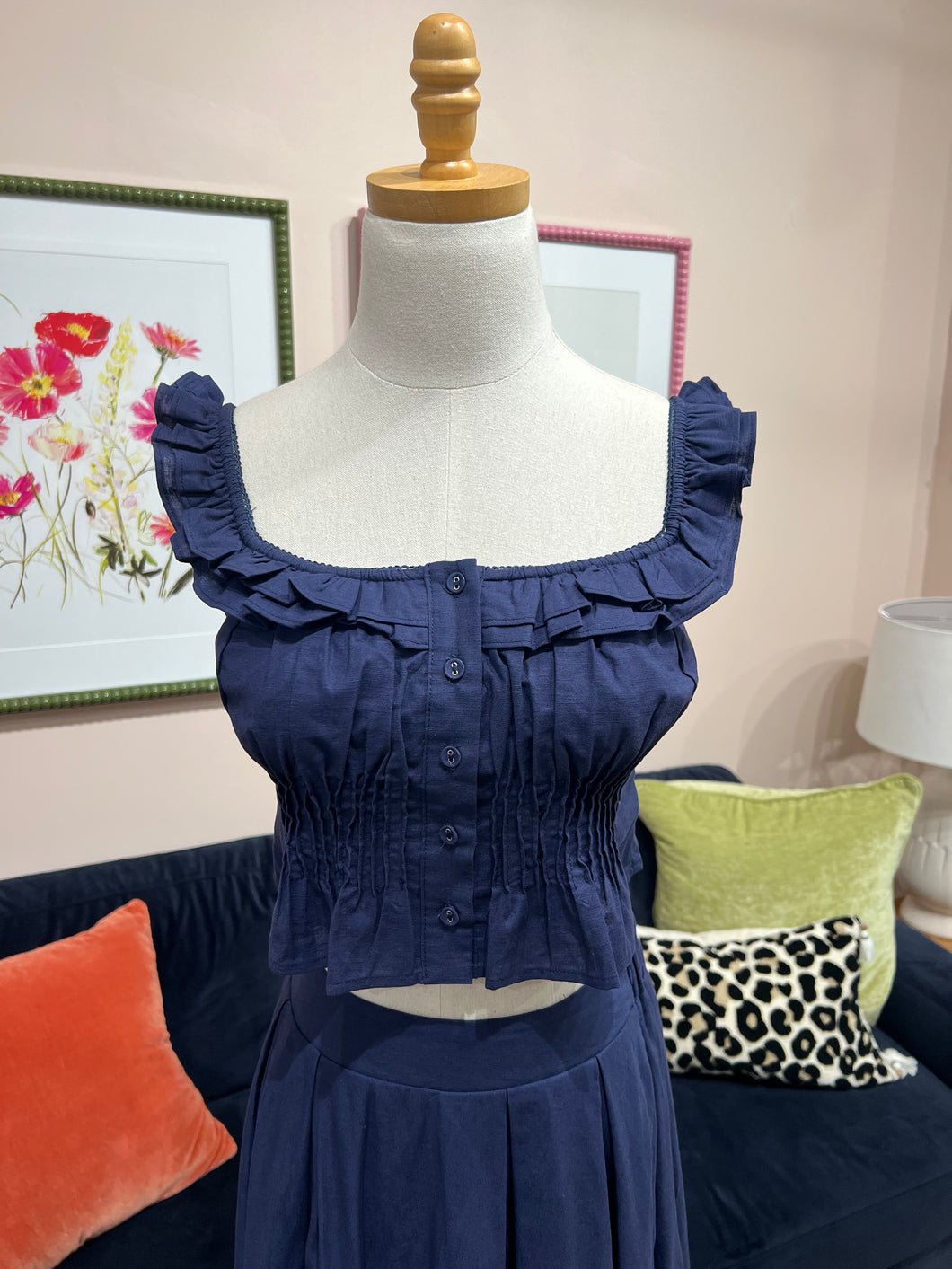 cropped ruffle top