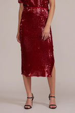 Load image into Gallery viewer, Red sequin skirt
